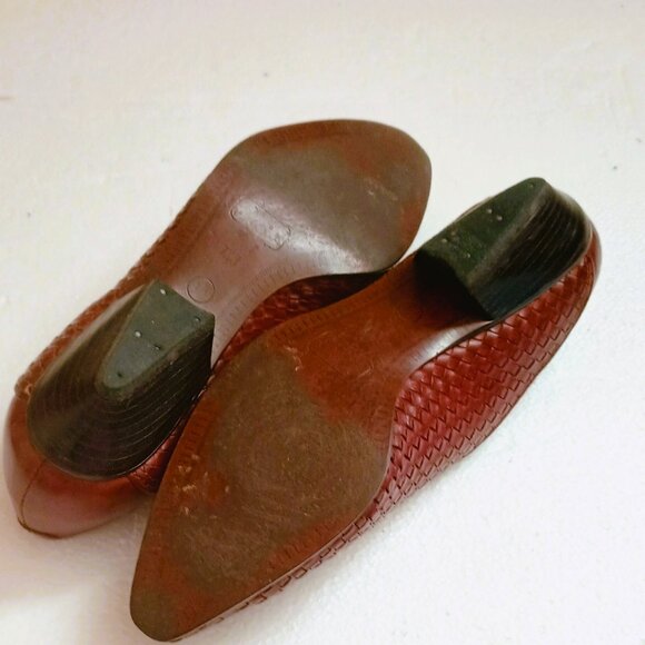 Ipanema Brazil Leather Woven Loafer 7.5 Vintage Brown Slip On Shoe - Picture 6 of 12